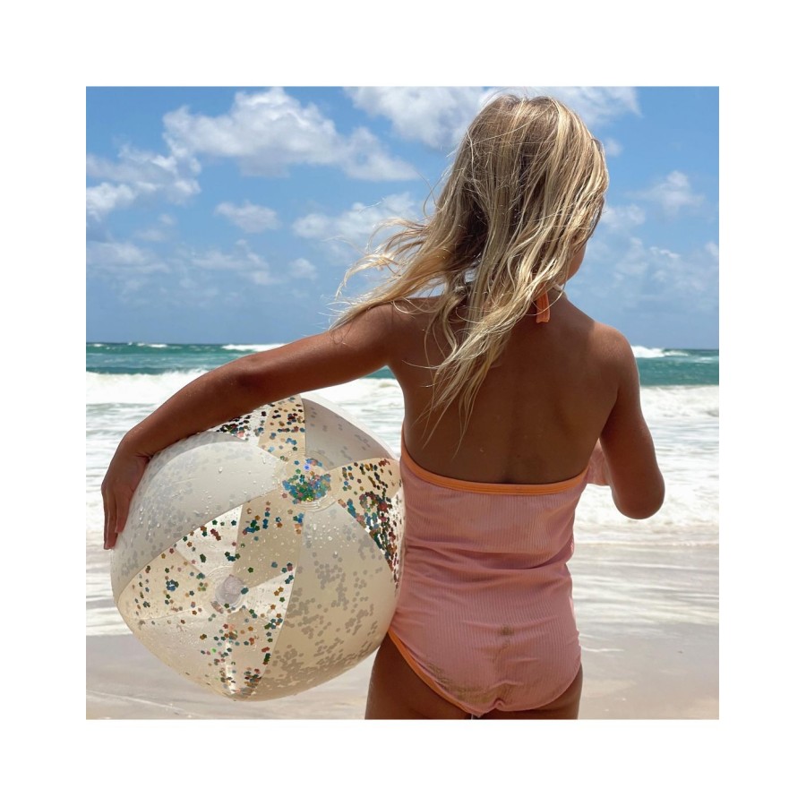 SunnyLife Φουσκωτή Μπάλα Παραλίας 3D Cotton Candy Glitter