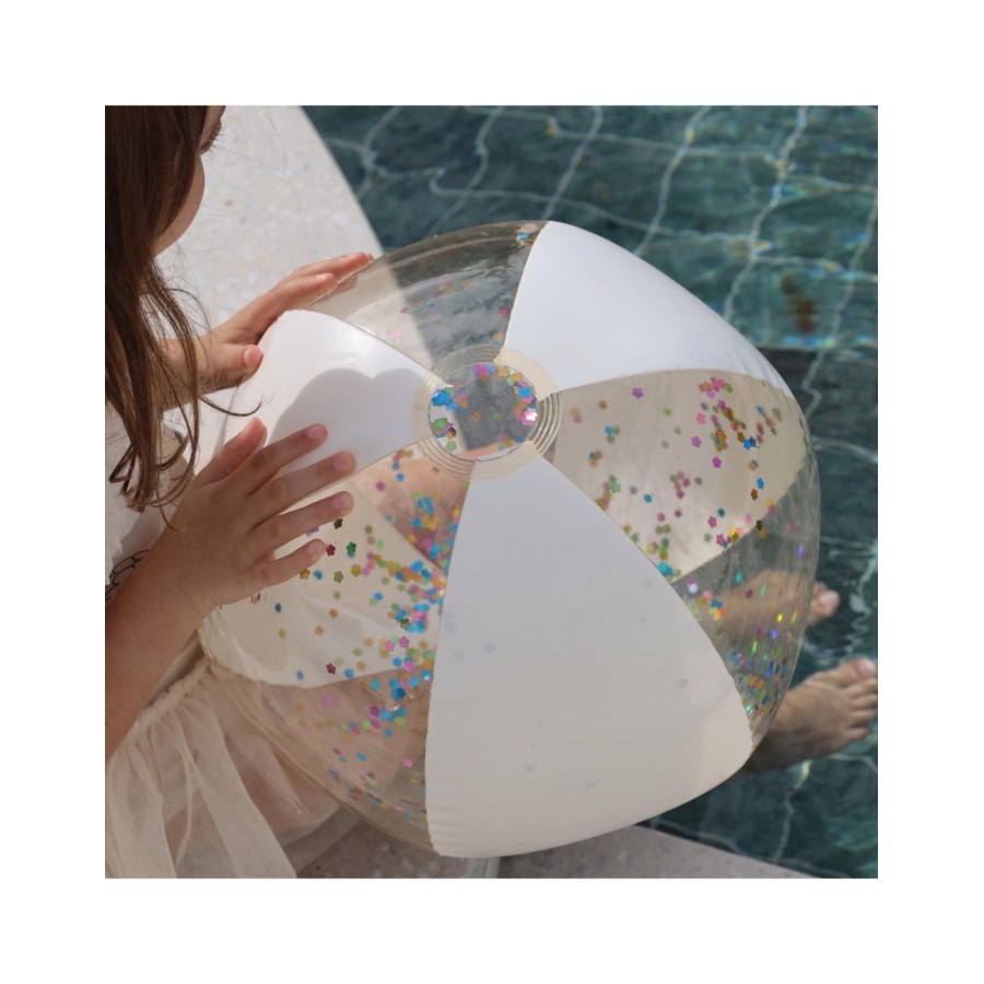 SunnyLife Φουσκωτή Μπάλα Παραλίας 3D Cotton Candy Glitter