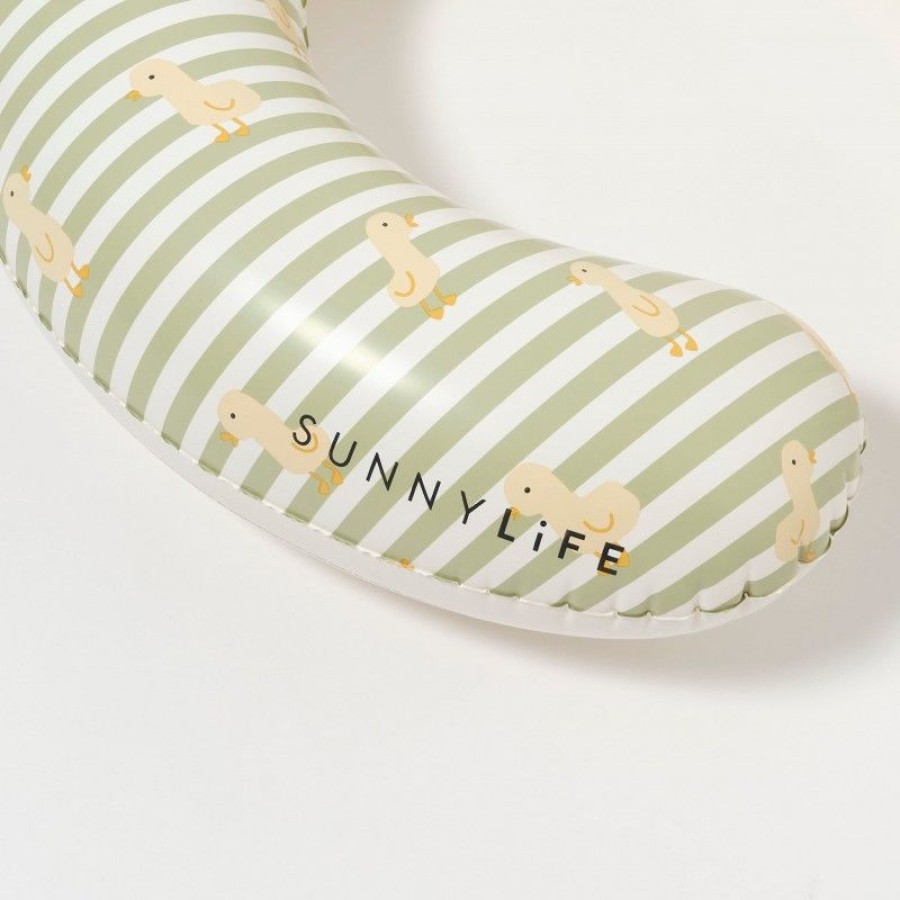 SunnyLife Φουσκωτό Σωσίβιο Διπλό για Μωρό &amp;amp; Ενήλικα Duck Sage Stripe