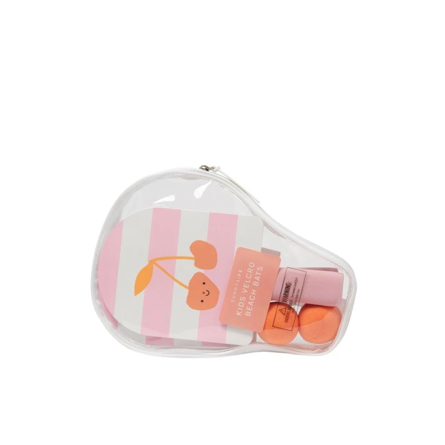 SunnyLife Παιδικές Ρακέτες Παραλίας Velcro με 2 Μπαλάκια Cotton Candy Cherry