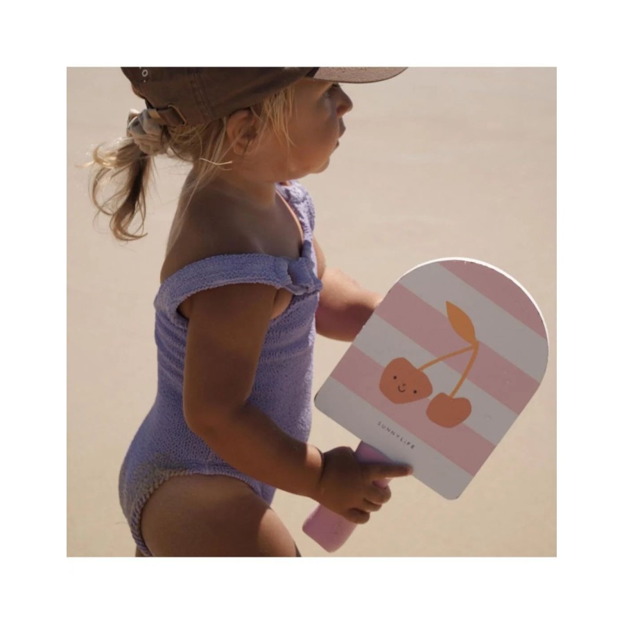 SunnyLife Παιδικές Ρακέτες Παραλίας Velcro με 2 Μπαλάκια Cotton Candy Cherry