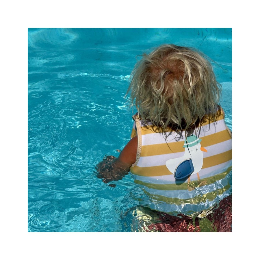 SunnyLife Παιδικό Γιλέκο Κολύμβησης Sid the Seagull Mustard Stripe 2-3 ετών