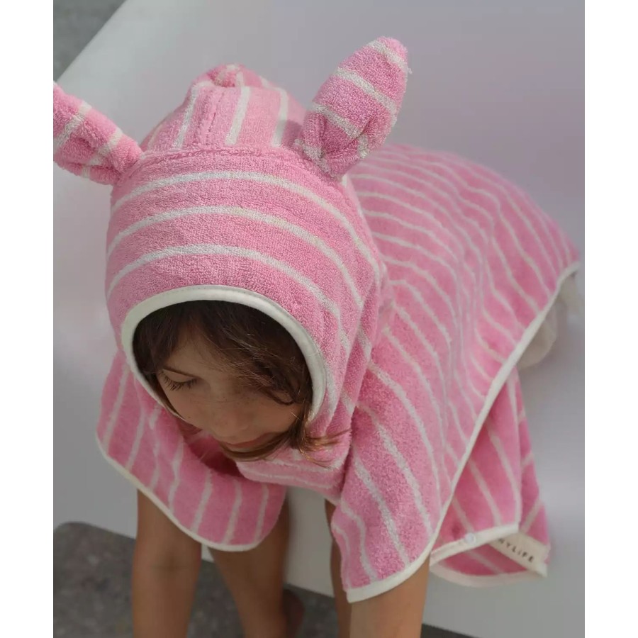 Sunnylife Παιδικό Μπουρνούζι Πόντσο Kids Character Cotton Candy Pink Stripe