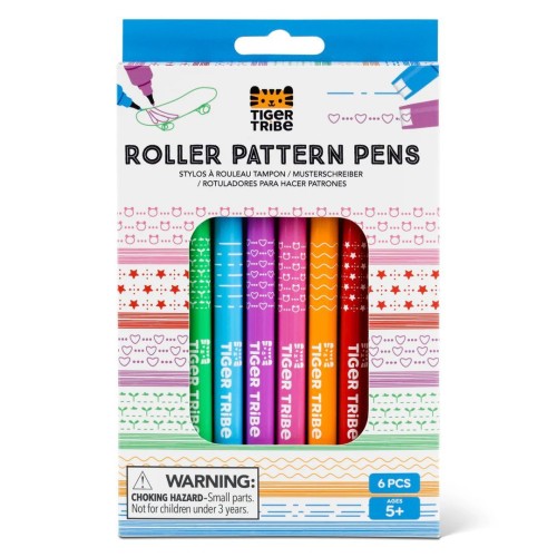 Tiger Tribe Σετ 6 Παιδικά Στιλό Διπλής Γραφής Roller Pattern