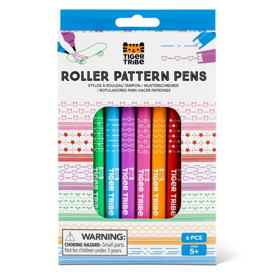 Tiger Tribe Σετ 6 Παιδικά Στιλό Διπλής Γραφής Roller Pattern