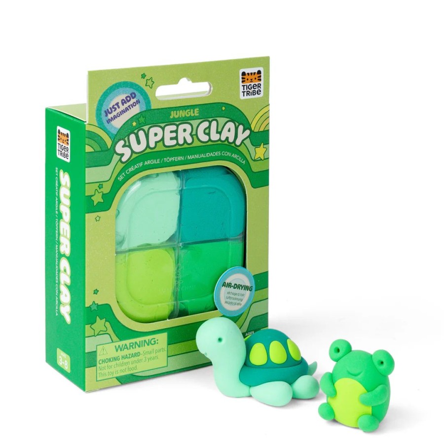 Tiger Tribe Σετ Κατασκευής με Πηλό Super Clay Jungle Greens