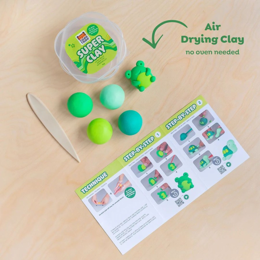 Tiger Tribe Σετ Κατασκευής με Πηλό Super Clay Jungle Greens