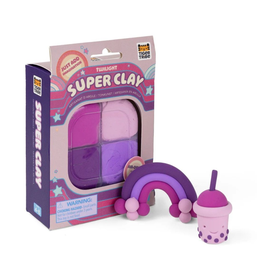 Tiger Tribe Σετ Κατασκευής με Πηλό Super Clay Twilight Purples