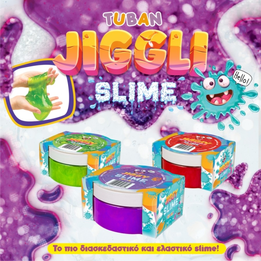 Χλαπάτσα Jiggly Slime Πράσινη με Άρωμα Πράσινο Μήλο 500g Tuban
