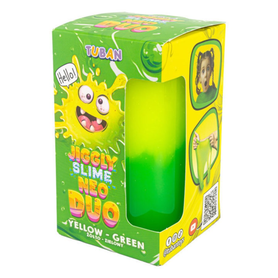 Δίχρωμη Χλαπάτσα Jiggly Slime Neo Duo Κίτρινο - Πράσινο 430g Tuban