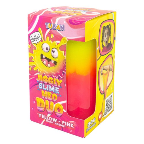 Δίχρωμη Χλαπάτσα Jiggly Slime Neo Duo Κίτρινο - Ροζ 430g Tuban