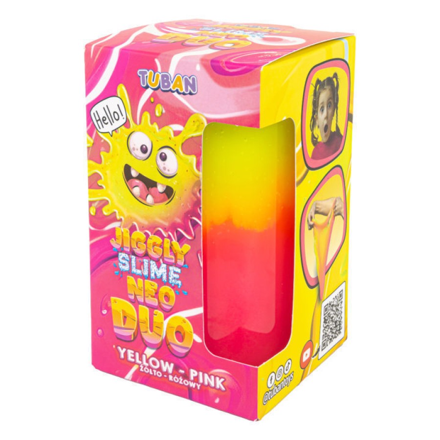 Δίχρωμη Χλαπάτσα Jiggly Slime Neo Duo Κίτρινο - Ροζ 430g Tuban