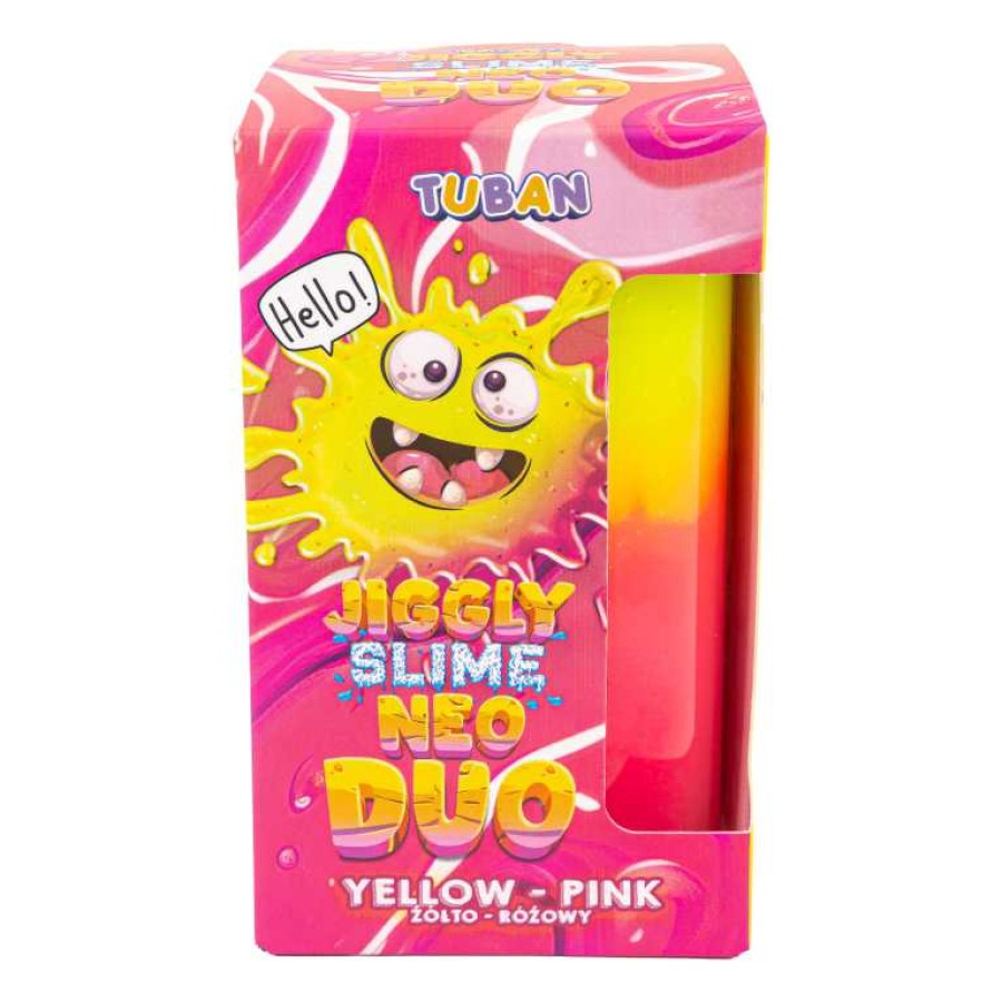Δίχρωμη Χλαπάτσα Jiggly Slime Neo Duo Κίτρινο - Ροζ 430g Tuban