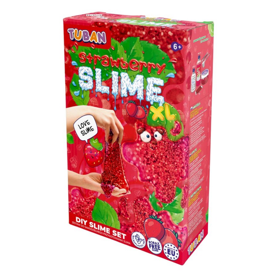 Σετ Δημιουργίας Χλαπάτσας DIY Strawberry Slime XL με Άρωμα Φράουλα Tuban