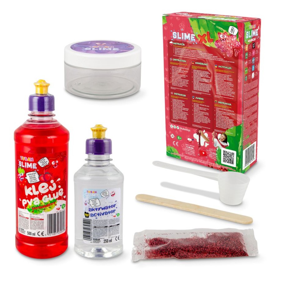Σετ Δημιουργίας Χλαπάτσας DIY Strawberry Slime XL με Άρωμα Φράουλα Tuban
