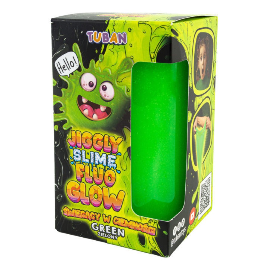 Χλαπάτσα που Φωσφορίζει Jiggly Slime Fluo Glow Πράσινη 430g Tuban