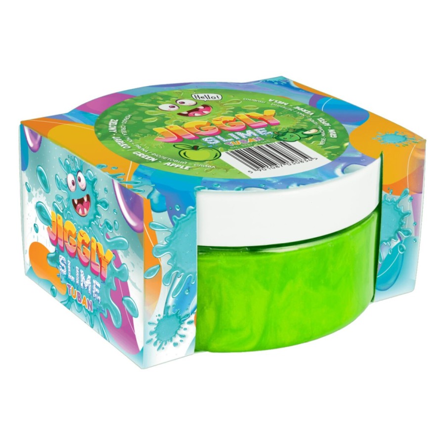 Χλαπάτσα Jiggly Slime Πράσινη με Άρωμα Πράσινο Μήλο 200g Tuban