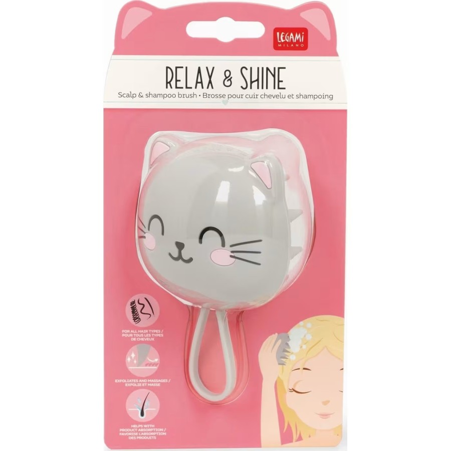 Παιδική Βούρτσα για Μασάζ Κεφαλιού Legami Scalp and Shampoo Brush Relax and Shine Kitty
