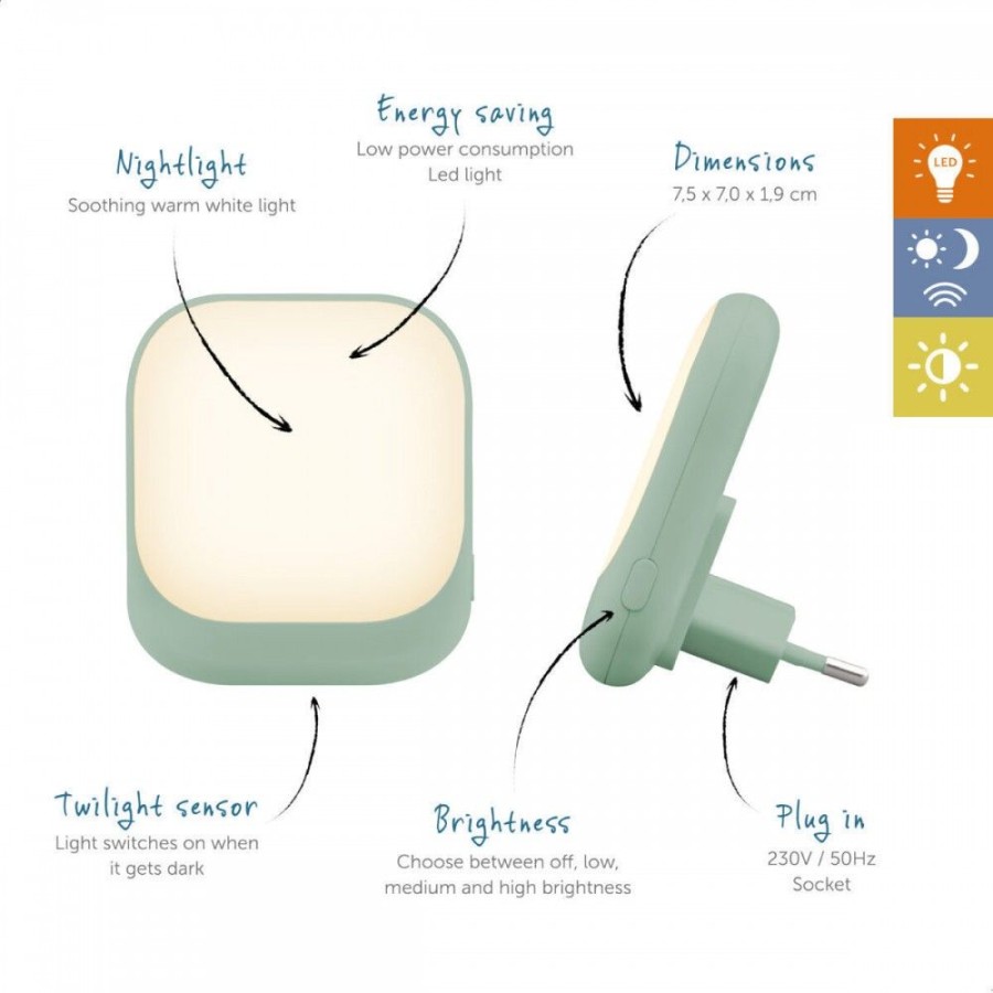 Zazu Fun Socket Light Αυτόματο Φως Νυκτός Πρίζας με Αισθητήρα Μέντα