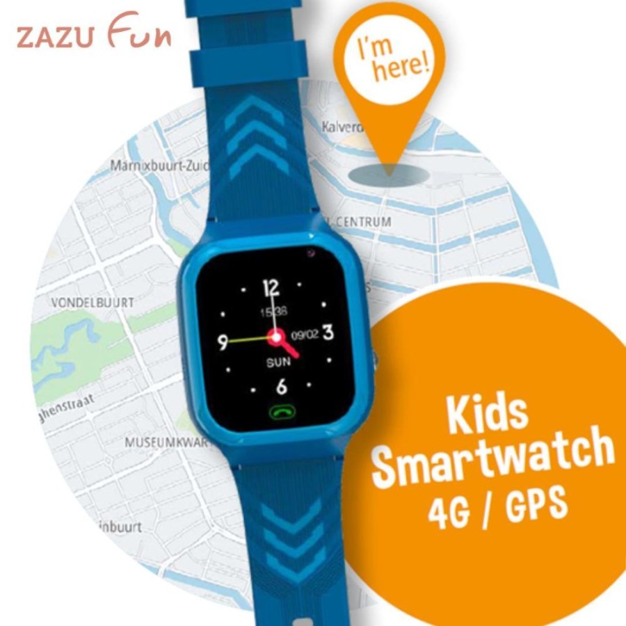 ZAZU Fun Παιδικό Smart Watch 4G/GPS Εντοπισμού Παιδιού & Βιντεοκλήση Μπλε
