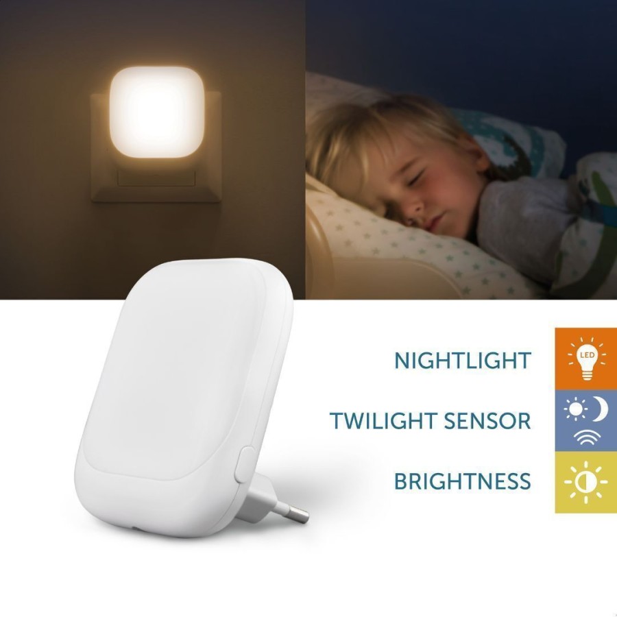 Zazu Fun Socket Light Αυτόματο Φως Νυκτός Πρίζας με Αισθητήρα Λευκό