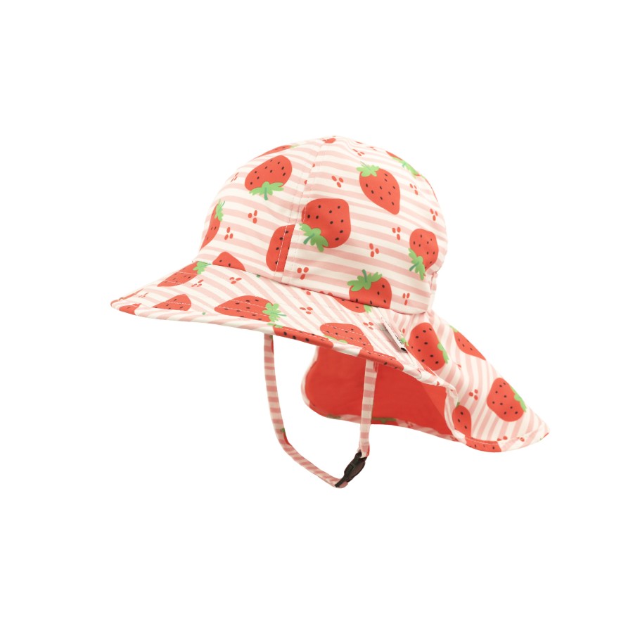 Zoocchini Παιδικό Καπέλο με Γείσο Cape Sunhat με Προστασία UPF50 Strawberry