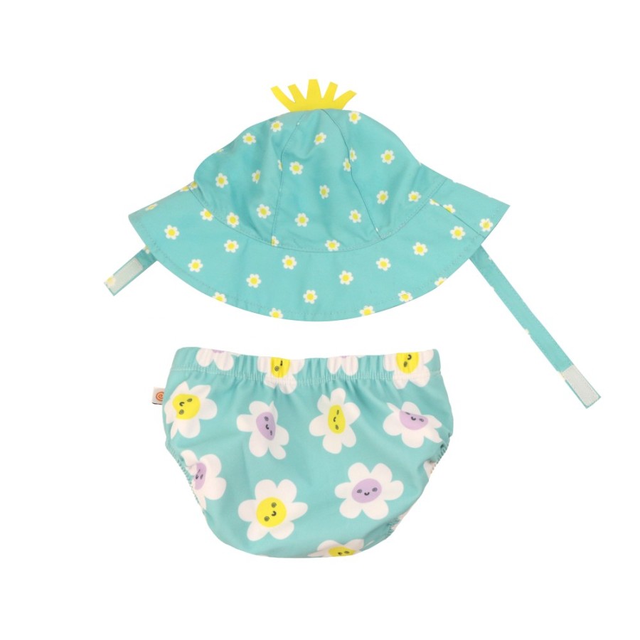 Zoocchini Βρεφικό Σετ Πάνα Μαγιό και Καπέλο UPF50+ Daisy 