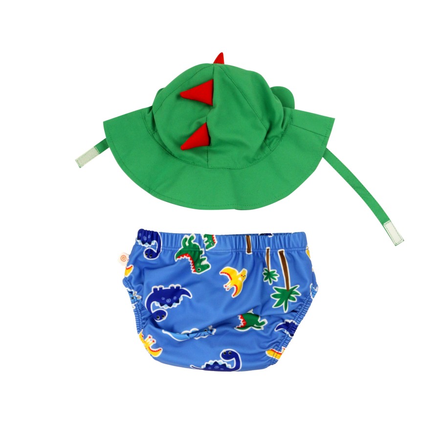 Zoocchini Βρεφικό Σετ Πάνα Μαγιό και Καπέλο UPF50+ Devin the Dino & Friends