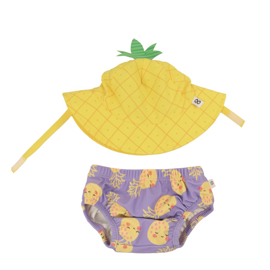 Zoocchini Βρεφικό Σετ Πάνα Μαγιό και Καπέλο UPF50+ Pineapple Punch