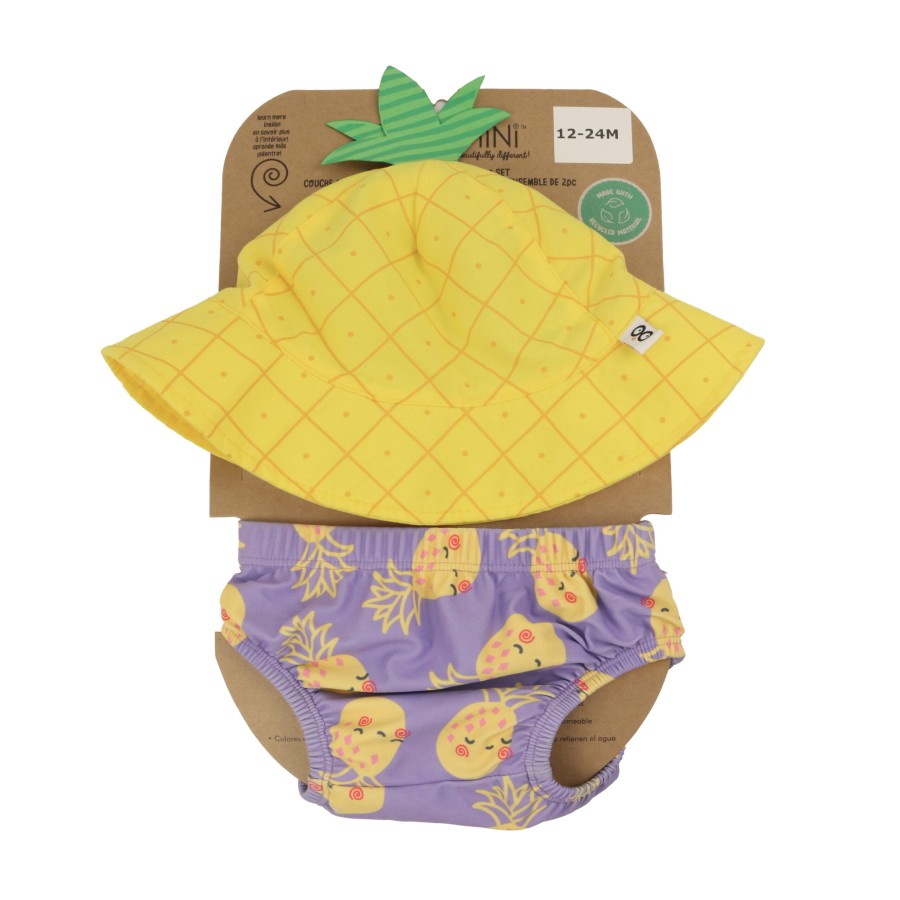 Zoocchini Βρεφικό Σετ Πάνα Μαγιό και Καπέλο UPF50+ Pineapple Punch