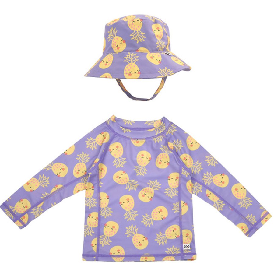 Zoocchini Βρεφικό Σετ UV Πάνα Μαγιό, Καπέλο Bucket, Μπλούζα Pinneaple