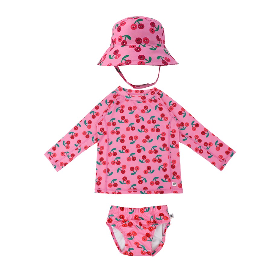 Βρεφικό Σετ UV Πάνα Μαγιό, Καπέλο Bucket, Μπλούζα Zoocchini Cherry