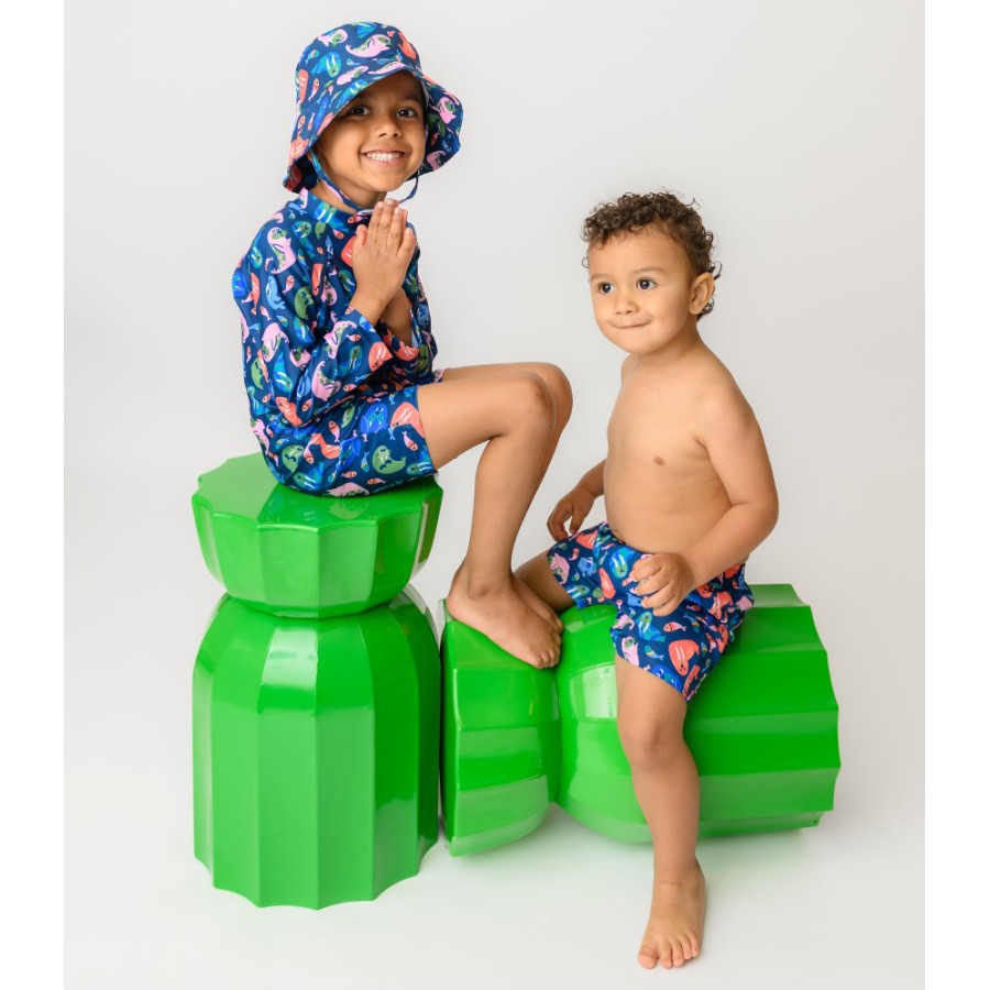 Βρεφικό Σετ UV Πάνα Μαγιό, Καπέλο Bucket, Μπλούζα Zoocchini Walrus