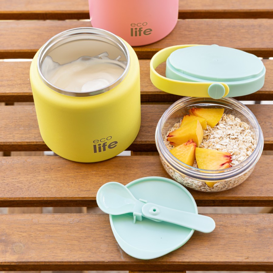 Ανοξείδωτο Θερμός Φαγητού 450ml Ecolife Food Jar 450ml Yellow