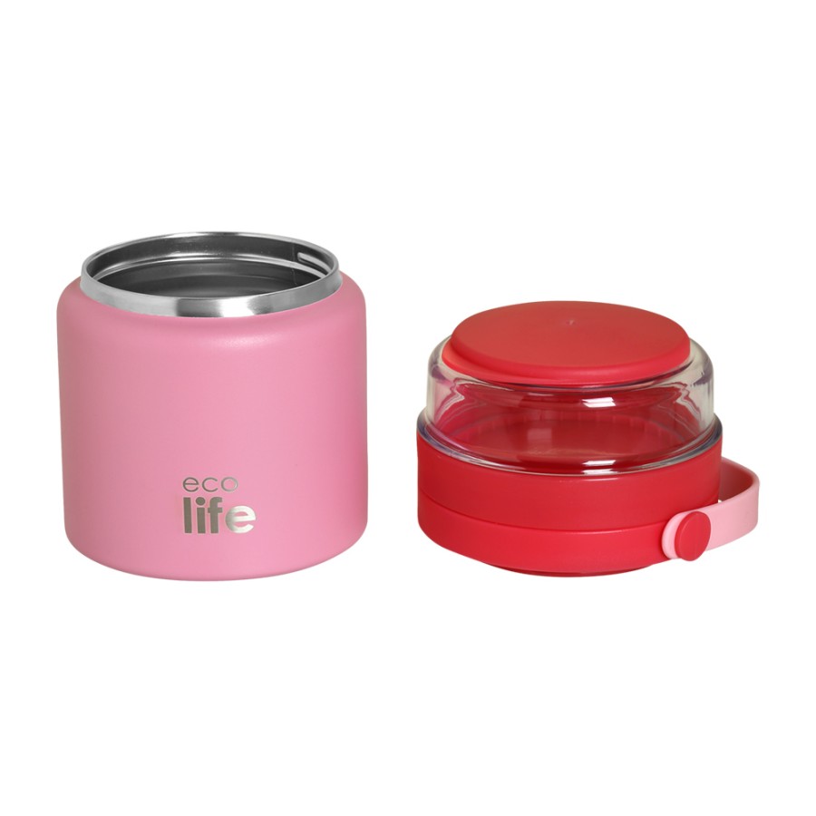 Ανοξείδωτο Θερμός Φαγητού 450ml Ecolife Food Jar 450ml Pink