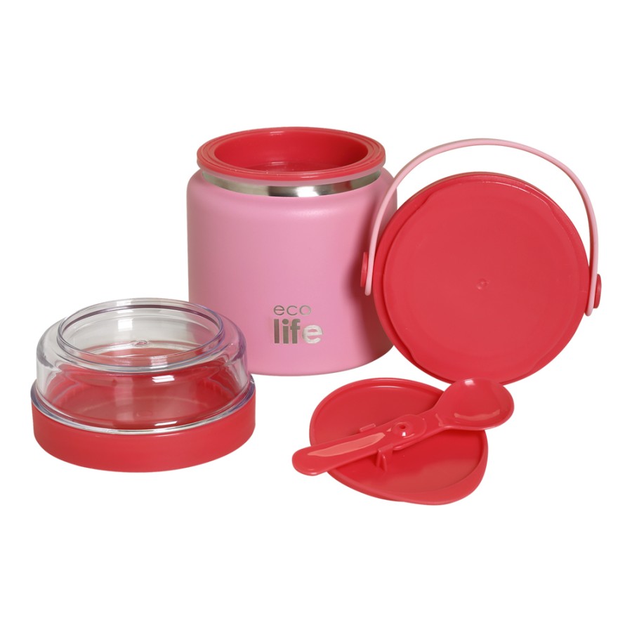 Ανοξείδωτο Θερμός Φαγητού 450ml Ecolife Food Jar 450ml Pink