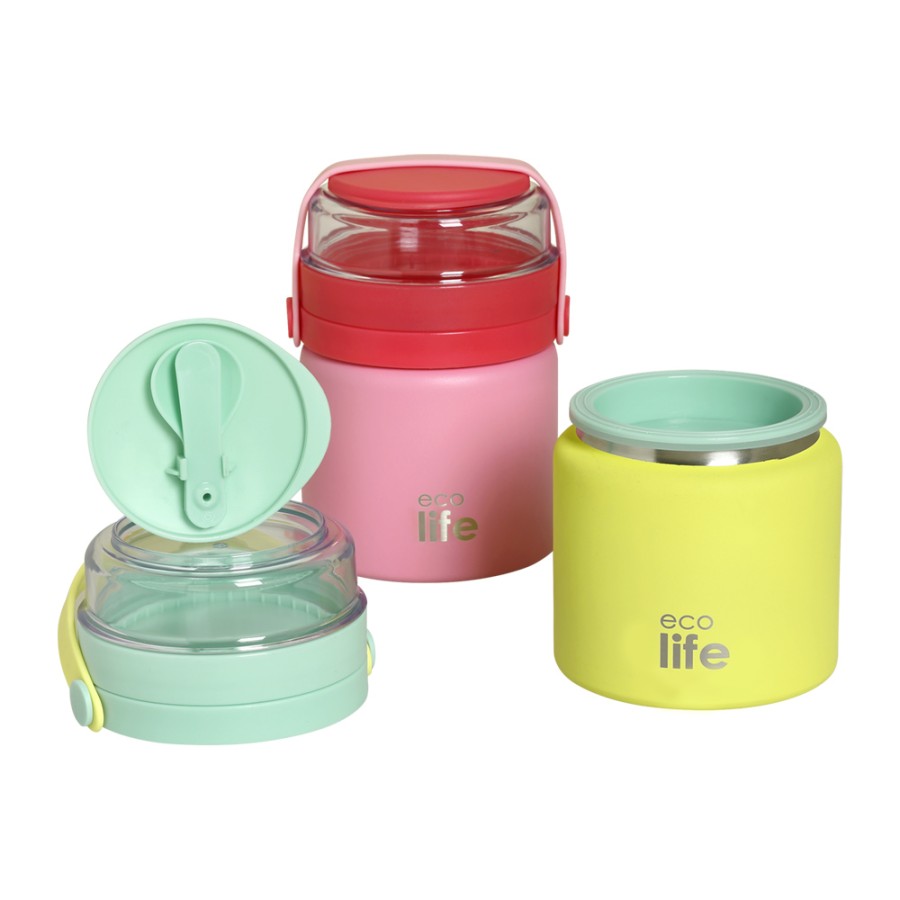 Ανοξείδωτο Θερμός Φαγητού 450ml Ecolife Food Jar 450ml Pink