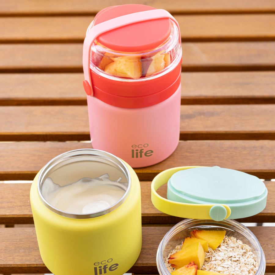 Ανοξείδωτο Θερμός Φαγητού 450ml Ecolife Food Jar 450ml Pink