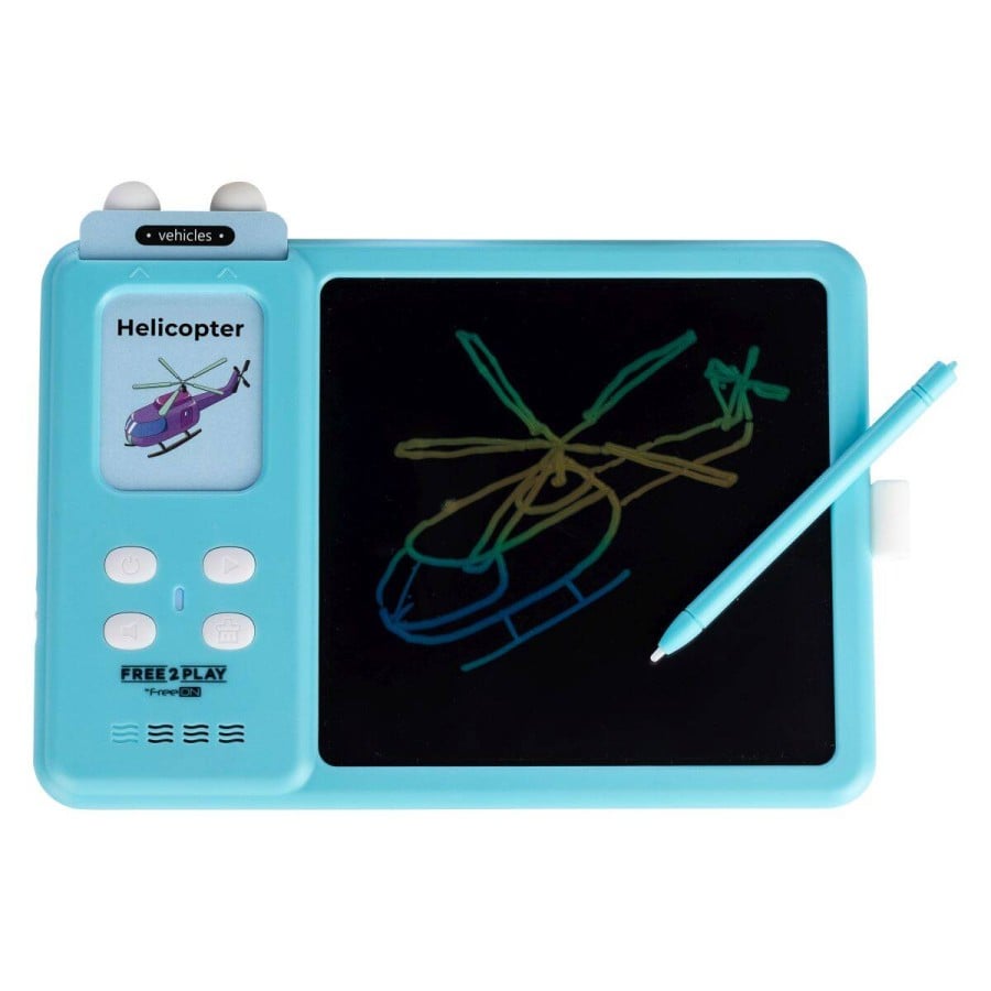 Παιδικό Εκπαιδευτικό Διαδραστικό Tablet LCD 2 σε 1 για Εεκμάθηση Αγγλικών FreeOn Γαλάζιο