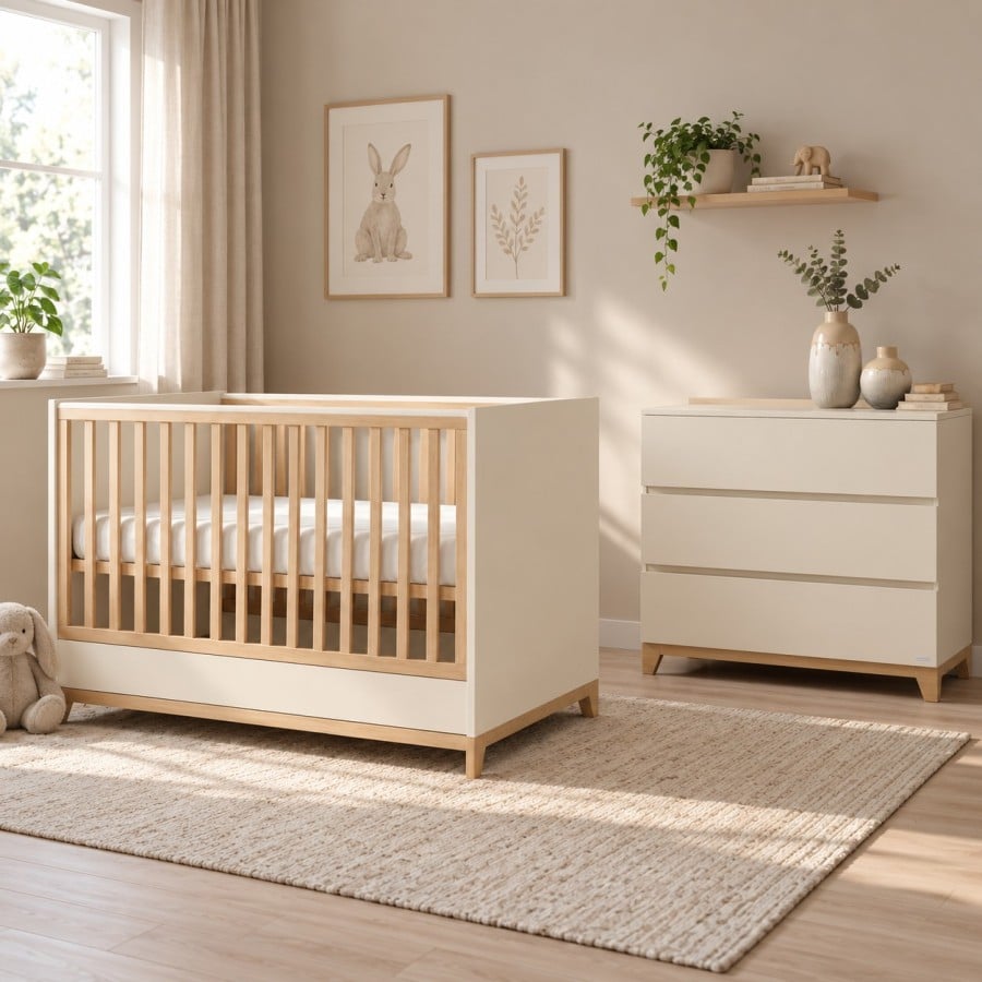 Casababy Zoom Vanilla Σετ Βρεφικού Δωματίου με Κρεβάτι 70x140 & Συρταριέρα