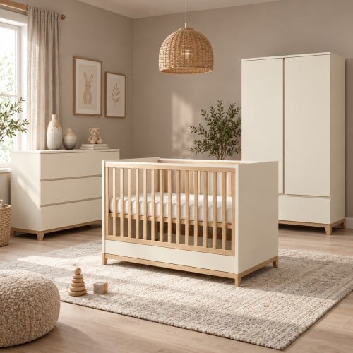 Casababy Zoom Vanilla Σετ Βρεφικού Δωματίου με Κρεβάτι, Συρταριέρα & Ντουλάπα
