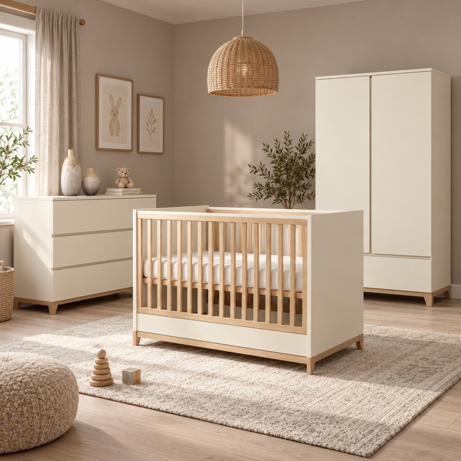 Casababy Zoom Vanilla Σετ Βρεφικού Δωματίου με Κρεβάτι, Συρταριέρα & Ντουλάπα