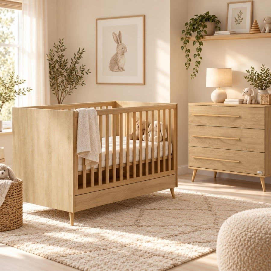 Casababy Elia Oak Σετ Βρεφικού Δωματίου με Κρεβάτι 70x140 & Συρταριέρα