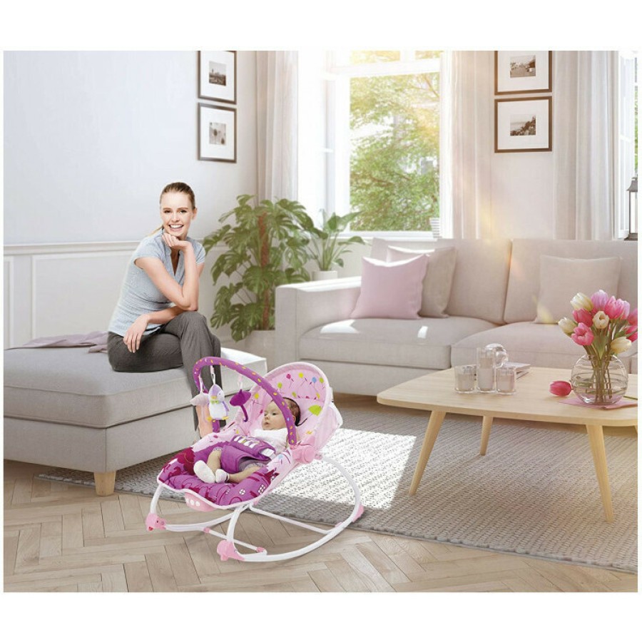Asalvo Evolutive Βρεφικό ρηλάξ Με Δόνηση & Μελωδίες Lodon PInk , εως 18 κιλά