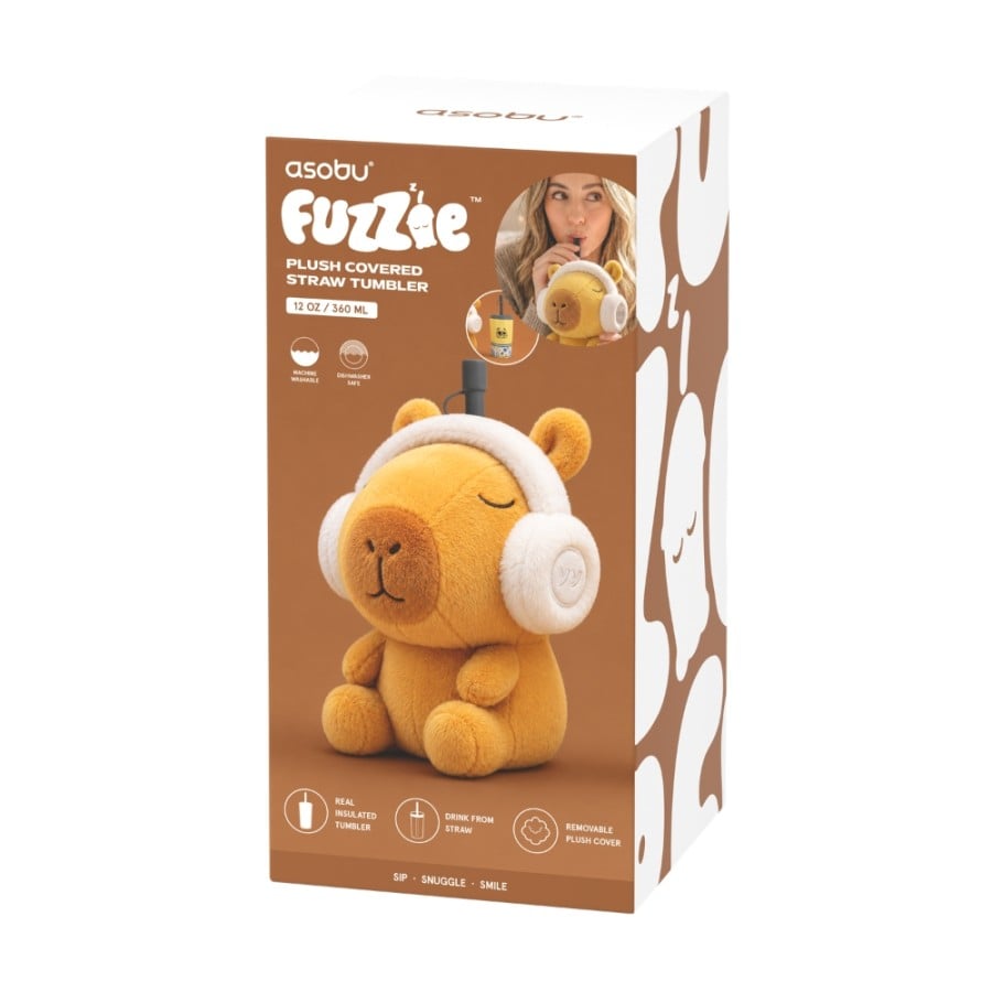 Μπουκάλι Θερμός 360ml με Λούτρινη Θήκη ASOBU Fuzzie Capybara