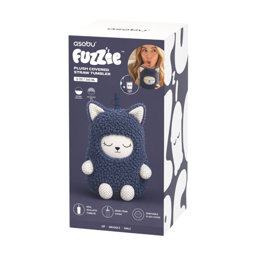 Μπουκάλι Θερμός 360ml με Λούτρινη Θήκη ASOBU Fuzzie Cat