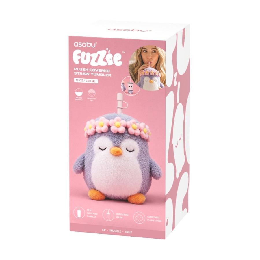 Μπουκάλι Θερμός 360ml με Λούτρινη Θήκη ASOBU Fuzzie Penguin