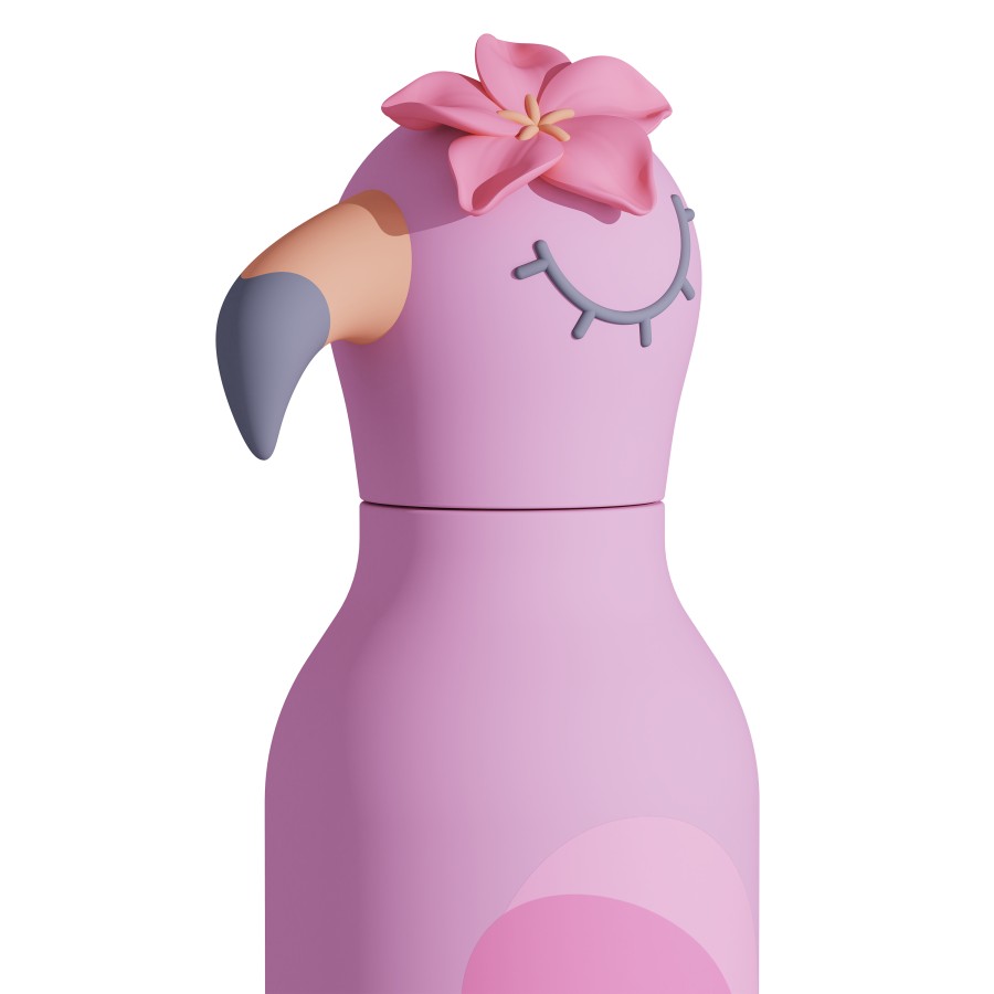 Παιδικό Μπουκάλι Θερμός με Καλαμάκι 460ml ASOBU Bestie Flamingo