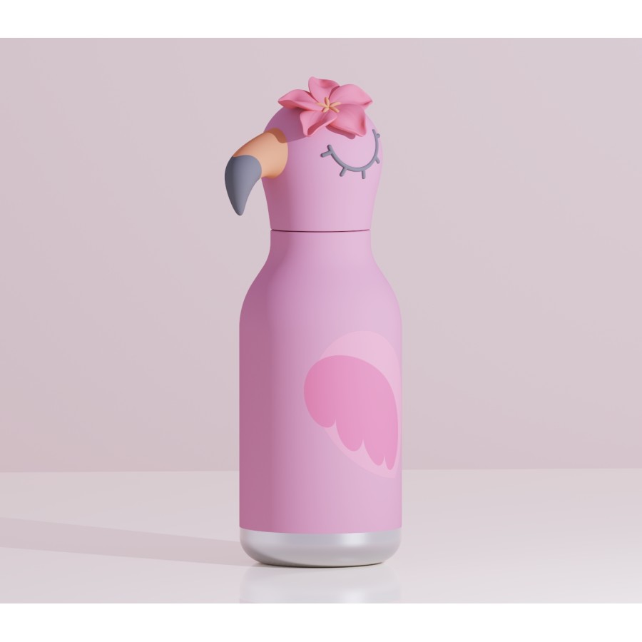 Παιδικό Μπουκάλι Θερμός με Καλαμάκι 460ml ASOBU Bestie Flamingo