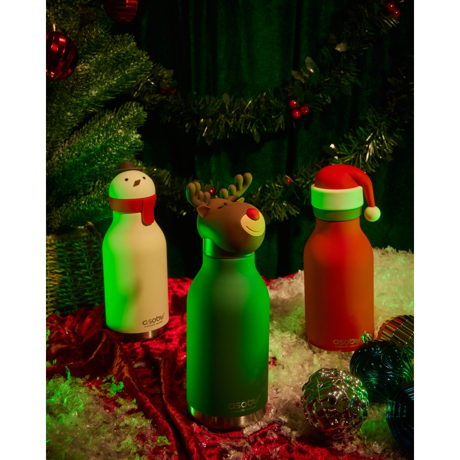Παιδικό Μπουκάλι Θερμός με Καλαμάκι 460ml ASOBU Bestie Reindeer
